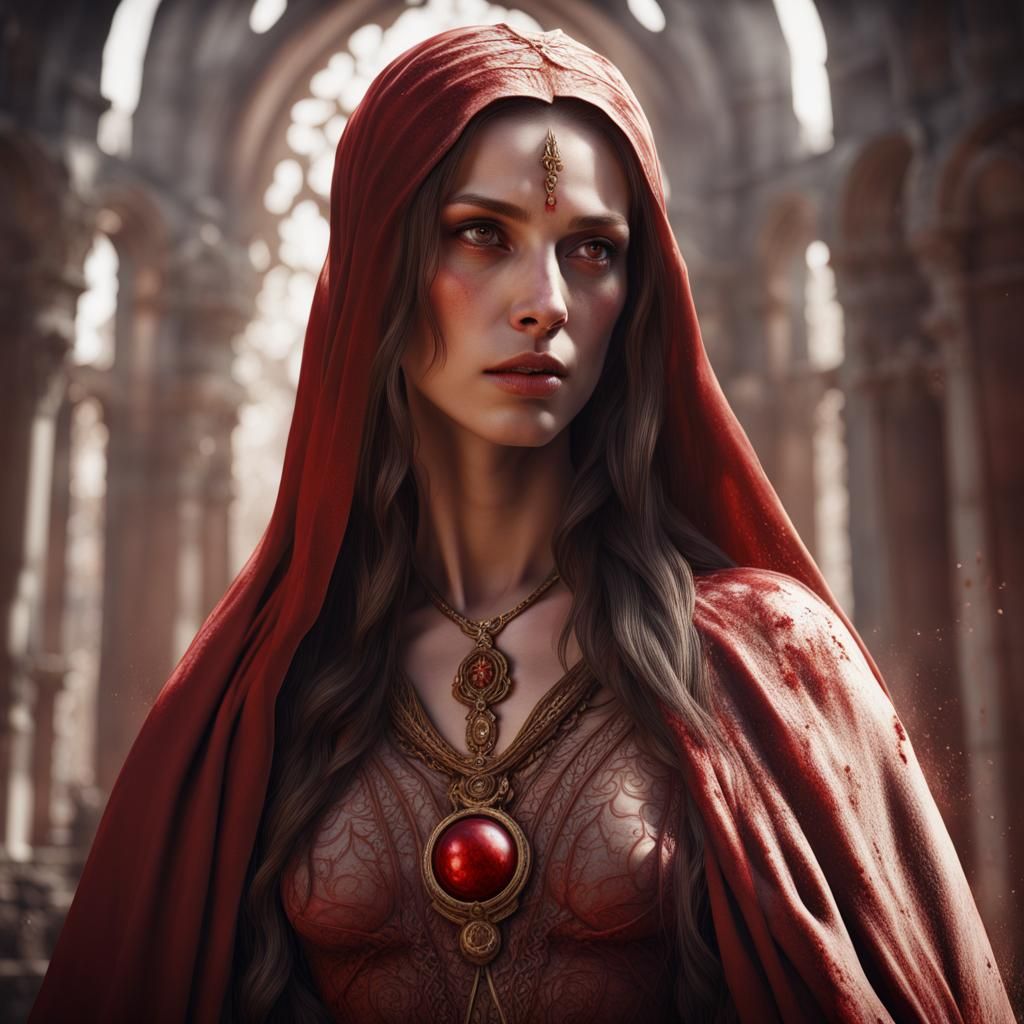Mary Magdalene Portrait in Detailed Matte Painting