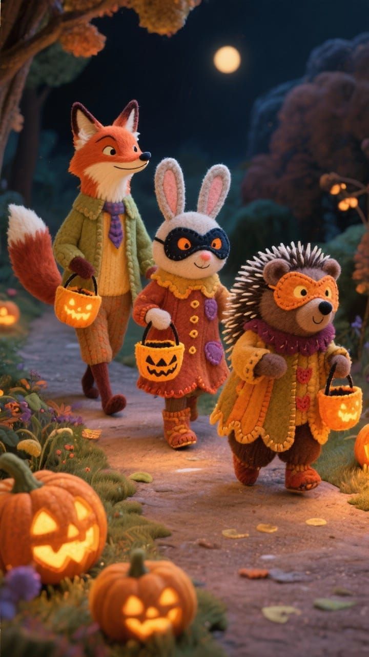 Halloween Night Out with Woodland Creatures