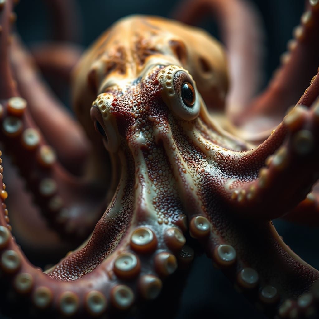 Hyperrealistic Octopus with Intricate Details in HDR