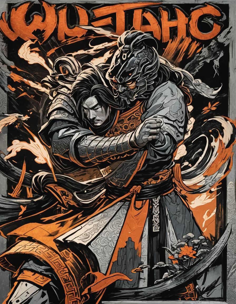 Oriental Fantasy Warrior at Misty Lake