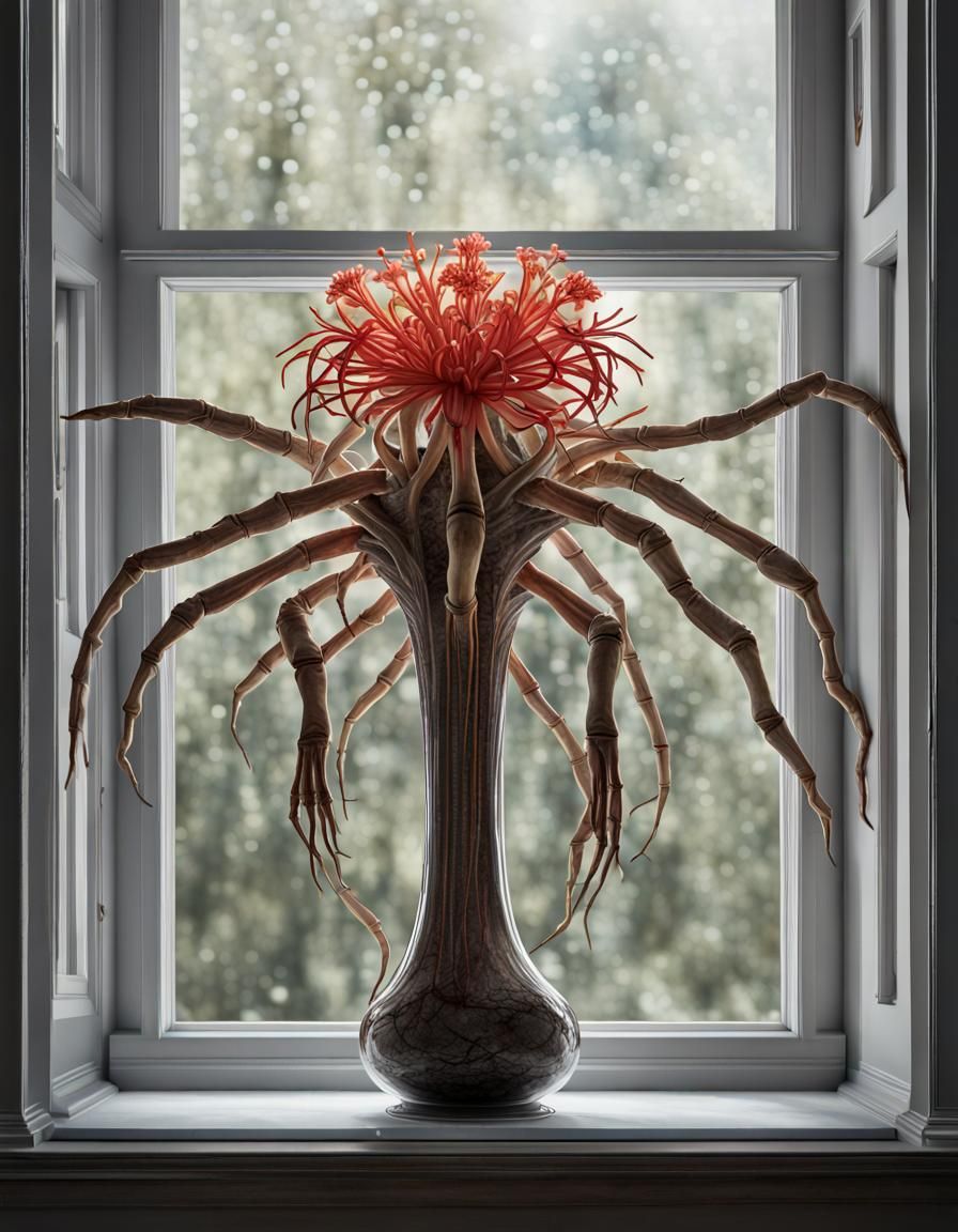 A blossoming spider lily