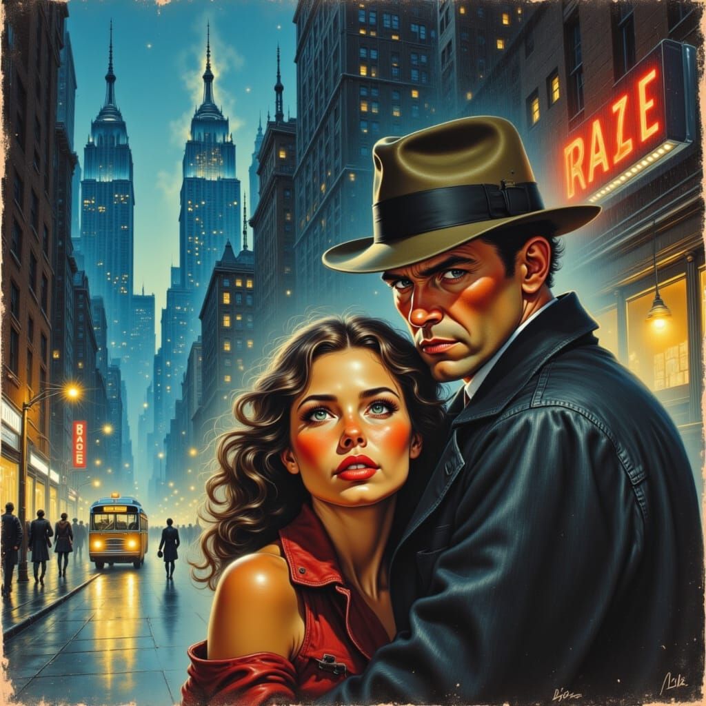 1930s Pulp Detective Saves Woman from Gangster