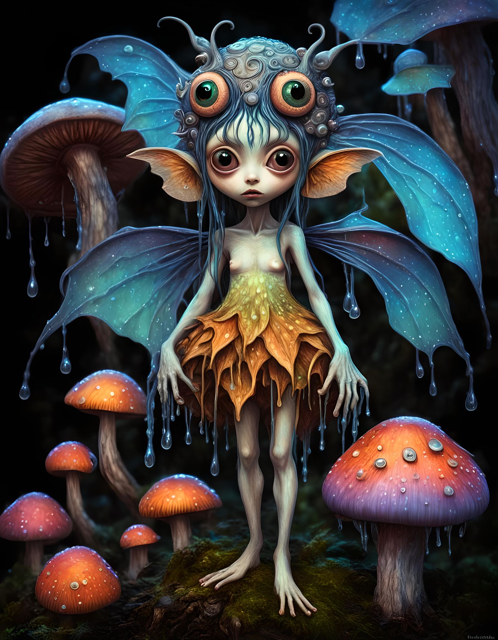 Fungal Fairy in Pop-Surrealist Style