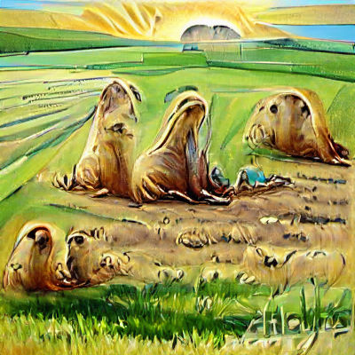 Prairie Dogs Grazing in Grassy Habitat