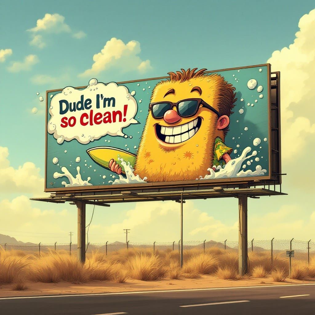 Funny hilarious roadside billboard about carpet cleaning