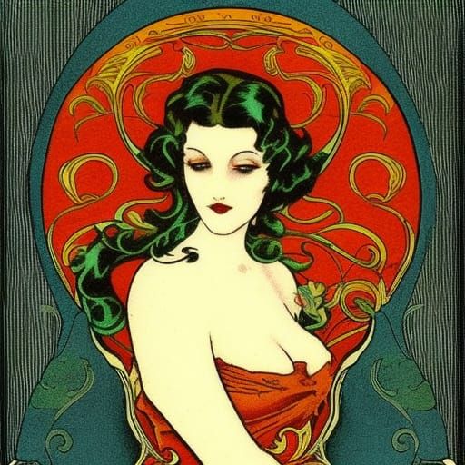 Noble Vampire in Art Nouveau Belle Epoque Style