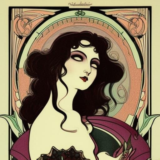 Noble Vampire in Art Nouveau Style