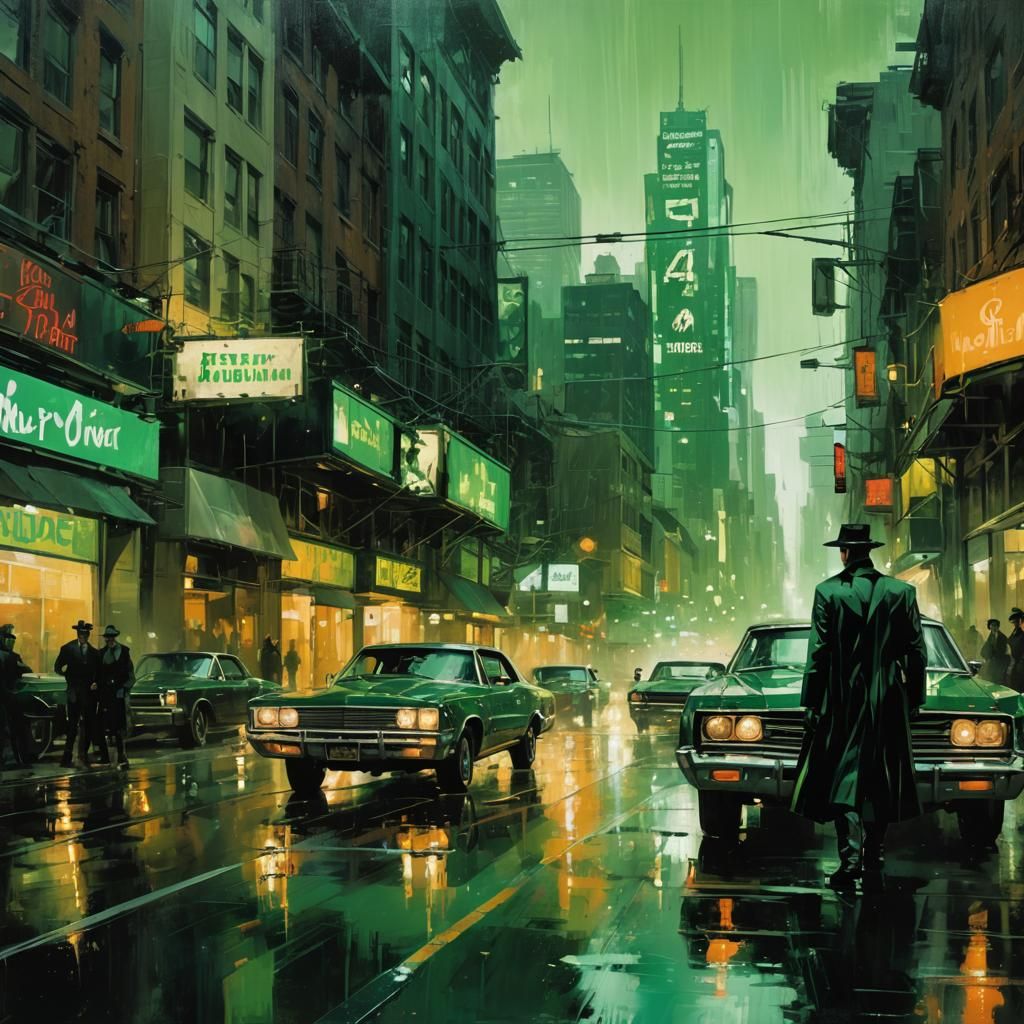 Green Hornet Modern Impasto Portrait