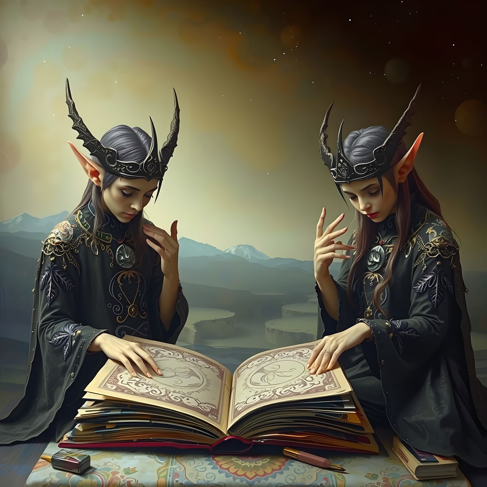 Elves Conjuring Ethereal Reality