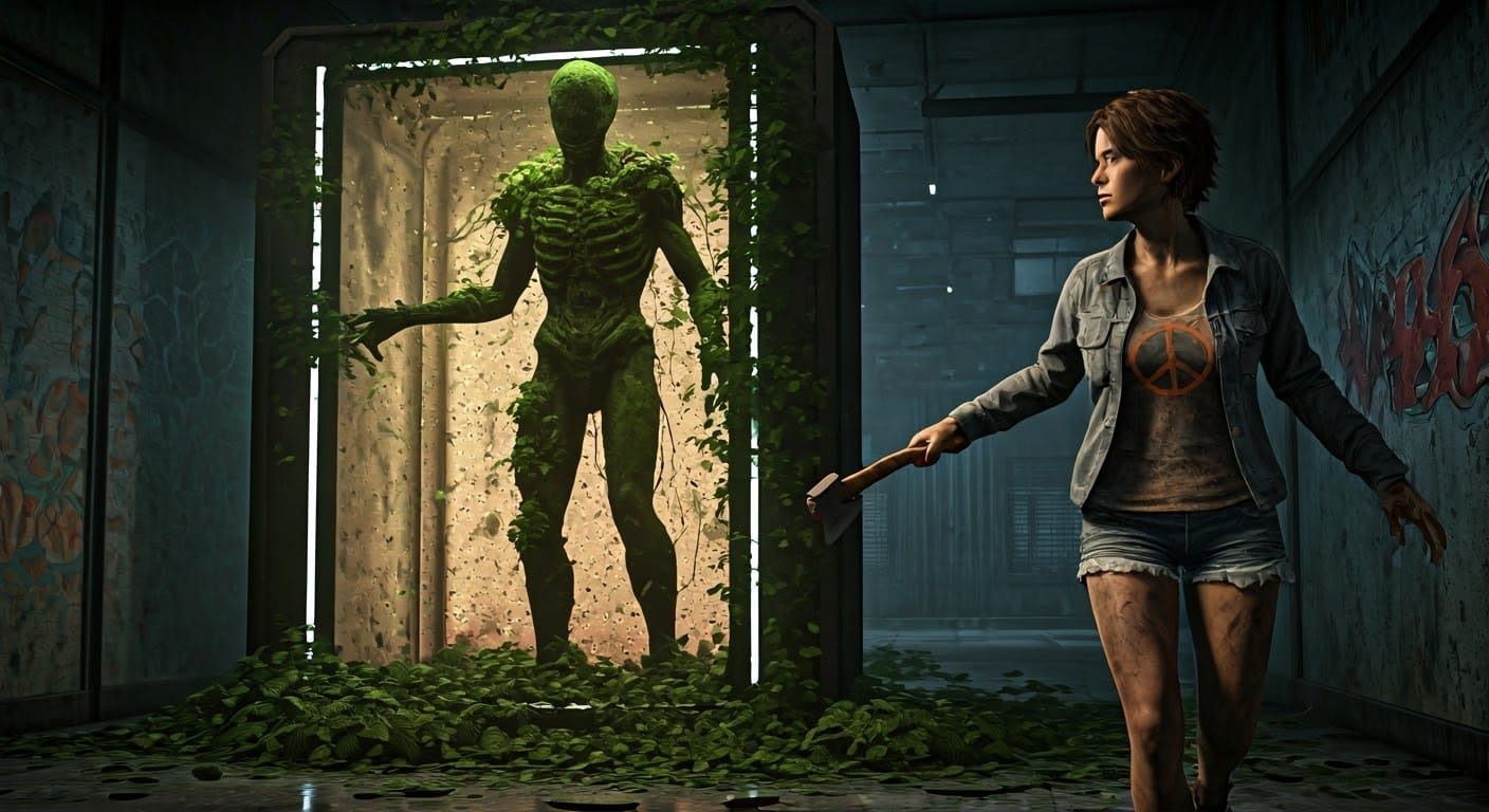 Abandoned City Monster in Cyberpunk Decay