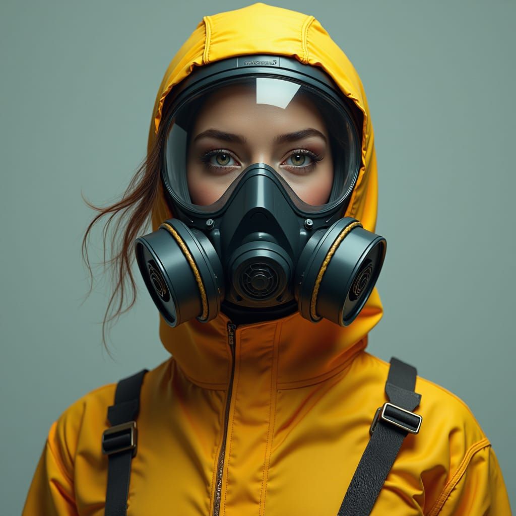 Woman in Gas Mask: Fantasy Concept Art