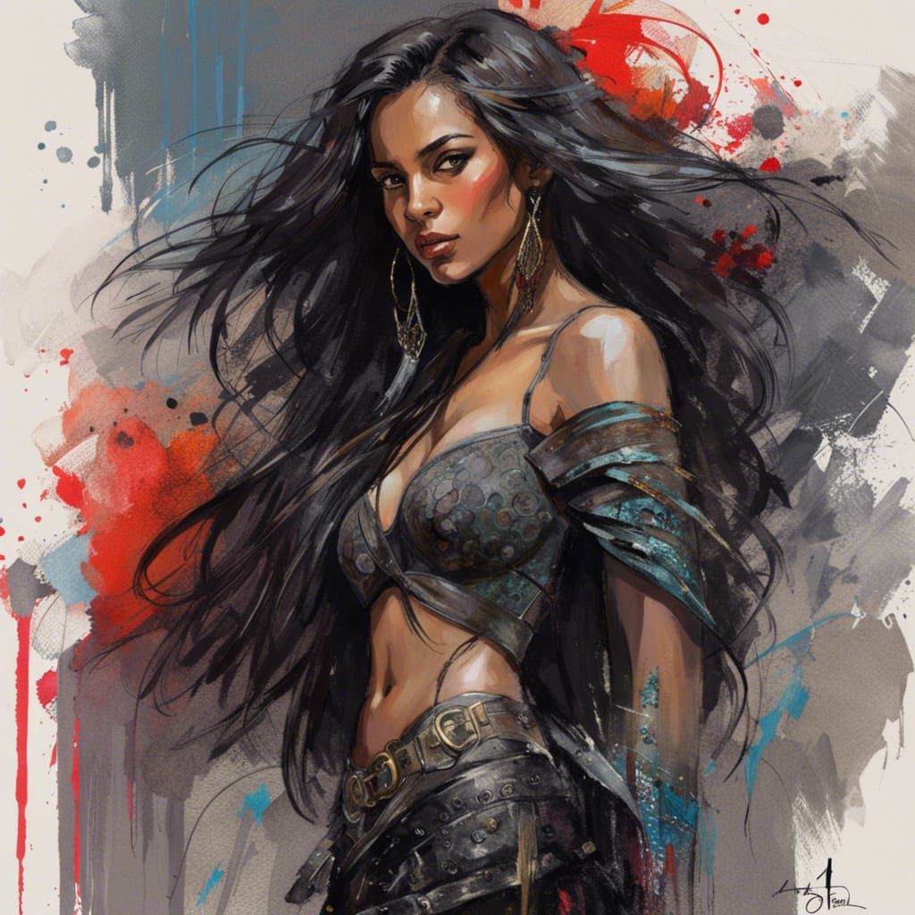 Exotic Bare-Skinned Model: Artistic Portrait in 8k