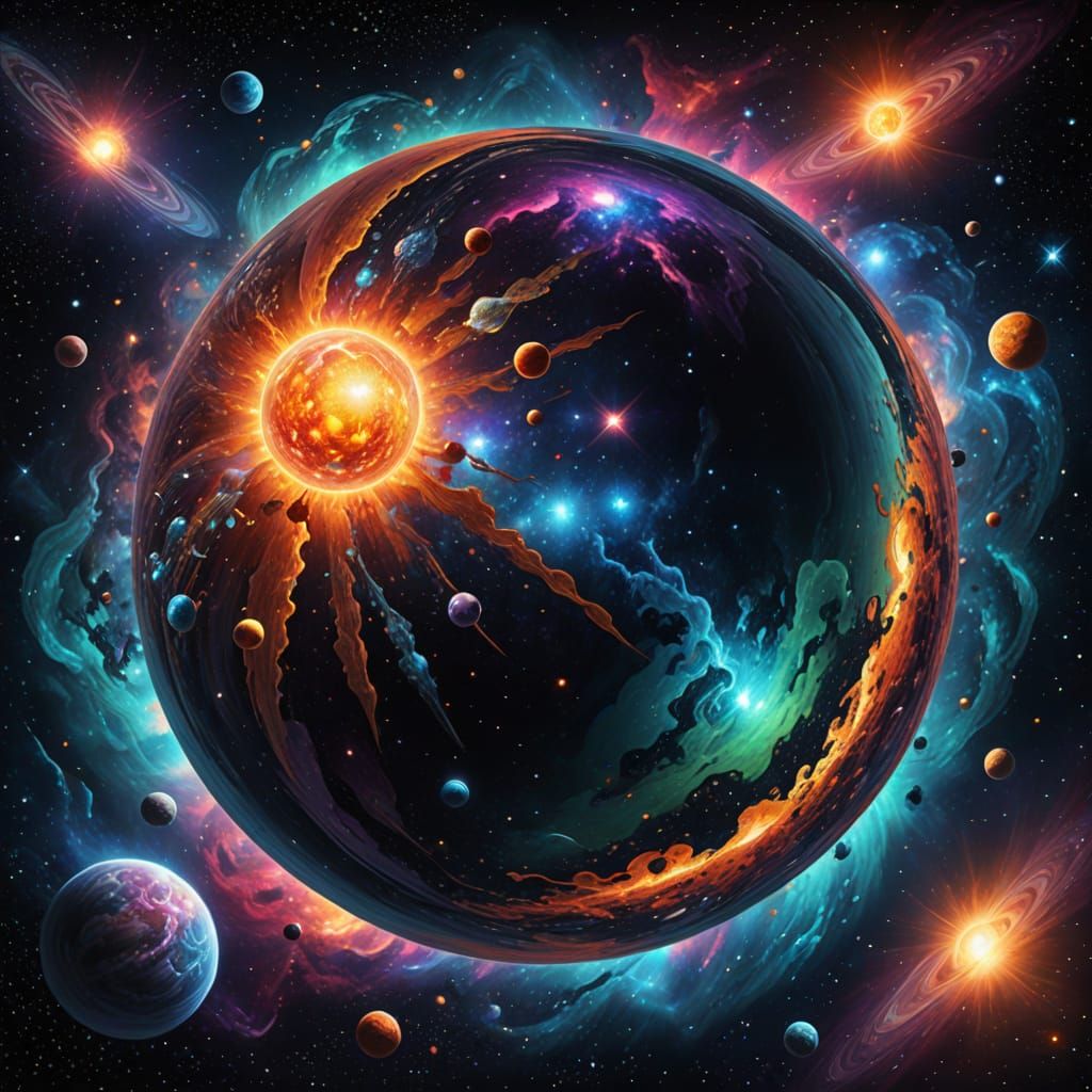 Cosmic Celestial Sphere in Vibrant Holographic Colors