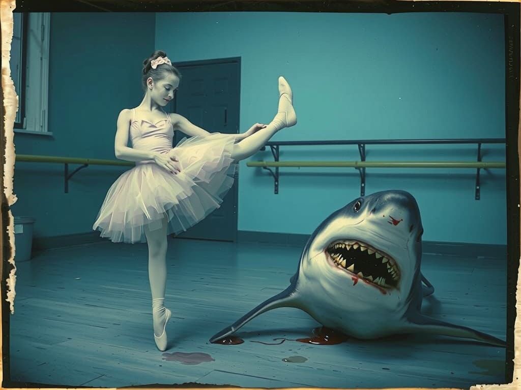 Surreal Ballerina Dance Class Shark Attack