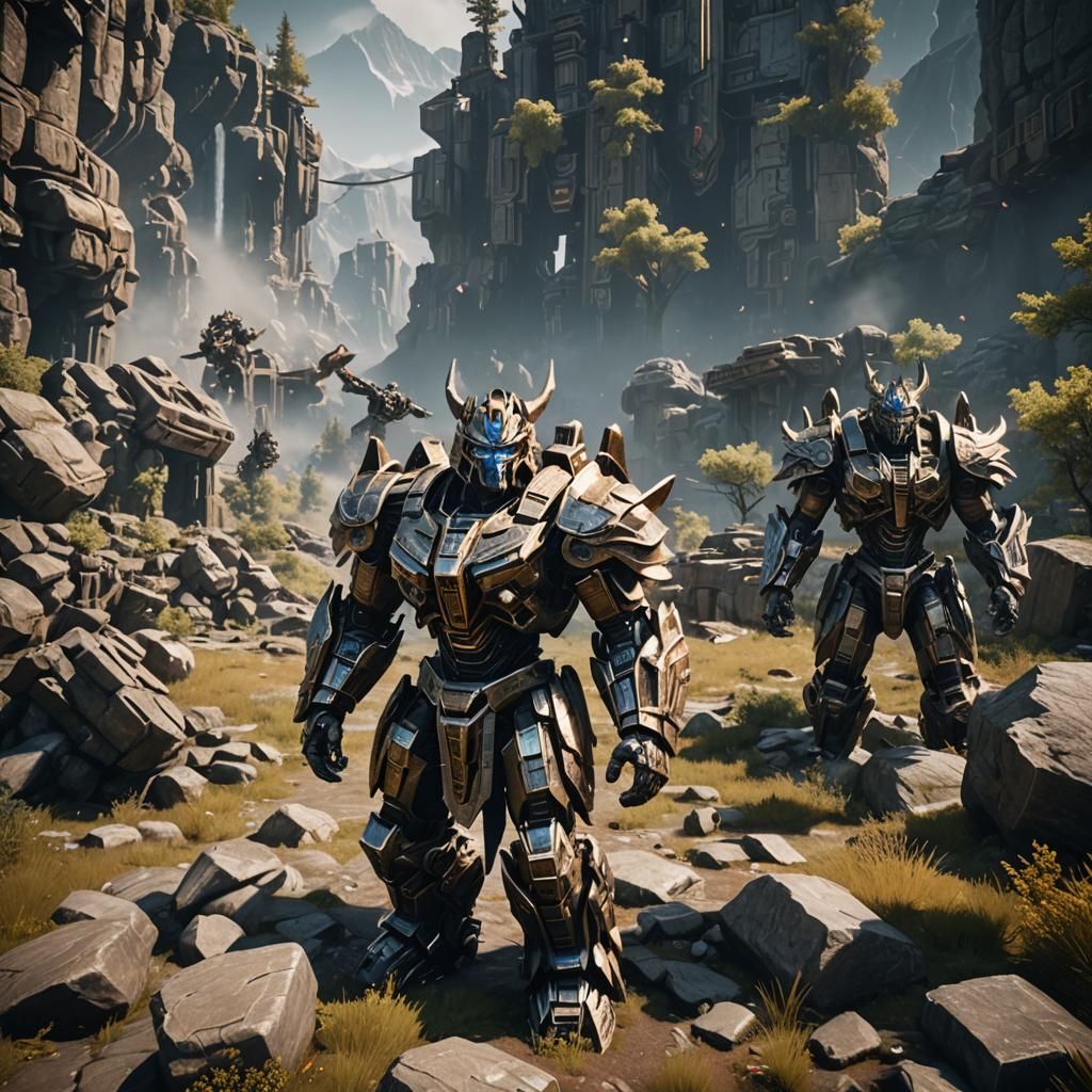 Dovahkin as Transformer in 3D Cinematic Style