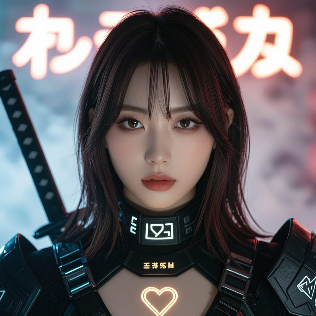 Cyberpunk K-Pop Demon Hunter Portrait