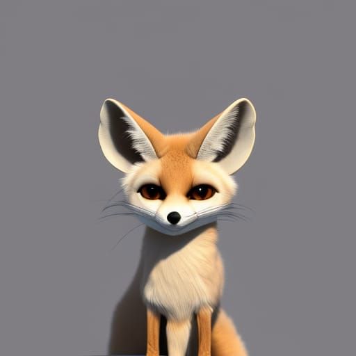 Hyperrealistic Fennec Fox Portrait in 3D Animation