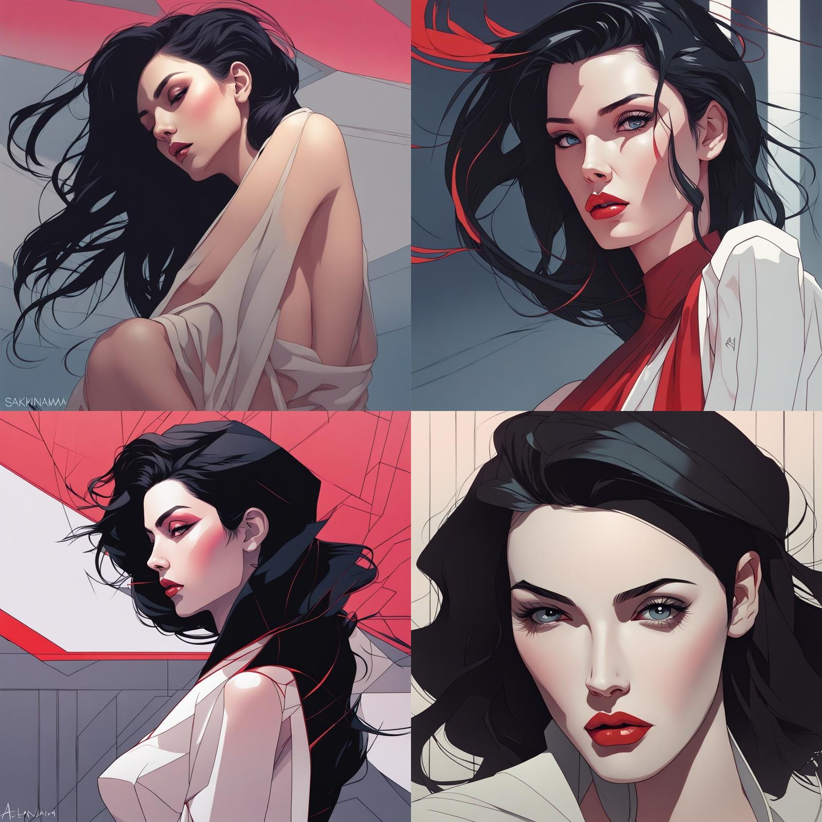 Stylish Digital Portrait Blending Modern and Retro Art