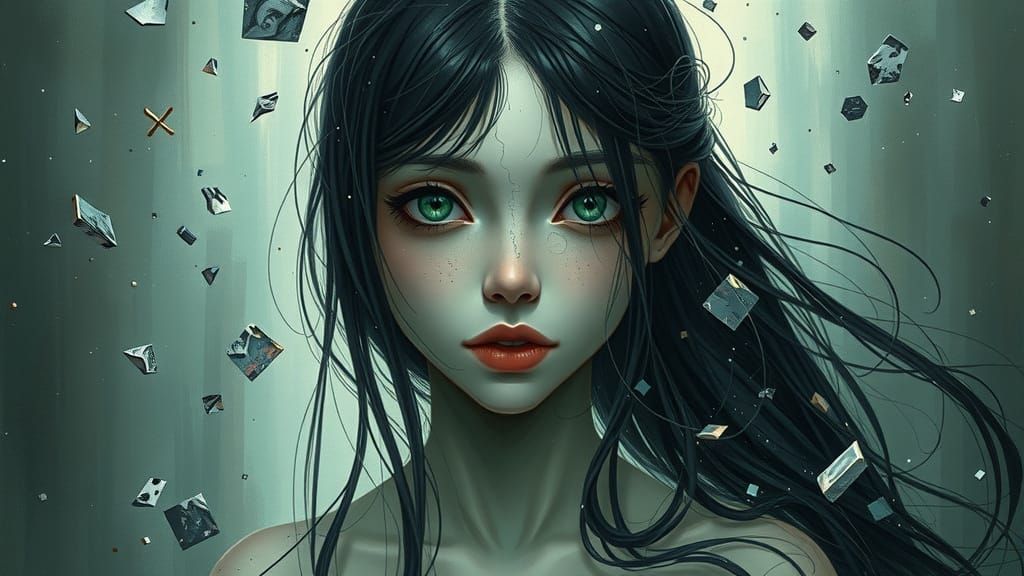 Fractured Portrait: Pain and Love Dreamscape