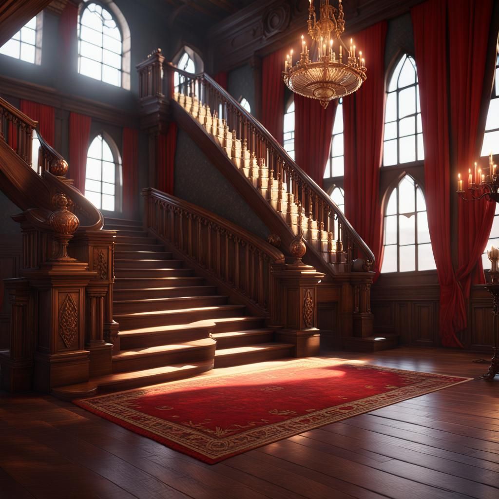 Medieval Ballroom with Warm Lighting in 3D