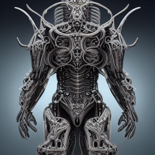 Biomechanical Centaur in Post-Apocalyptic Landscape