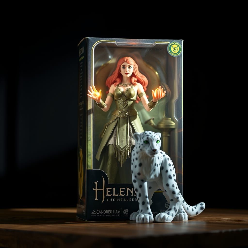 Mystical Action Figure Box in Dramatic Lighting