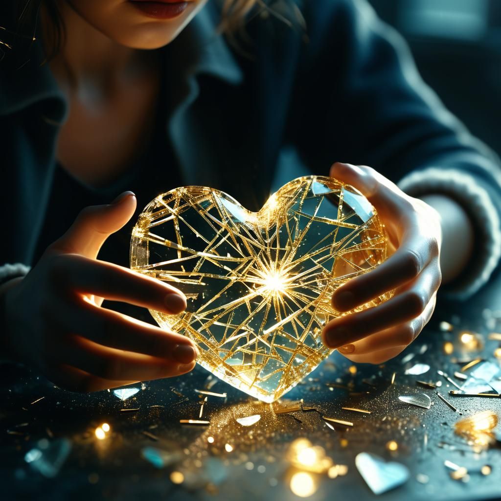 Repairing a Shattered Heart: Hyper-Realistic Close-Up