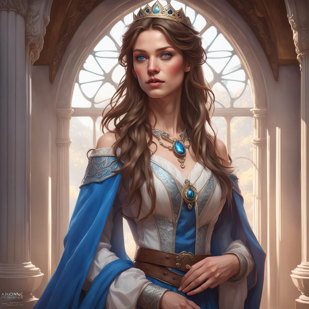 Medieval Princess Portrait in Hyperdetailed Digital Art