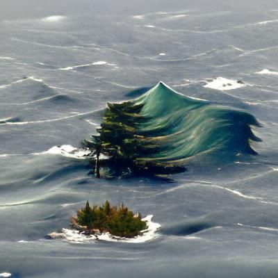 Pine Island in the Cold North Winds