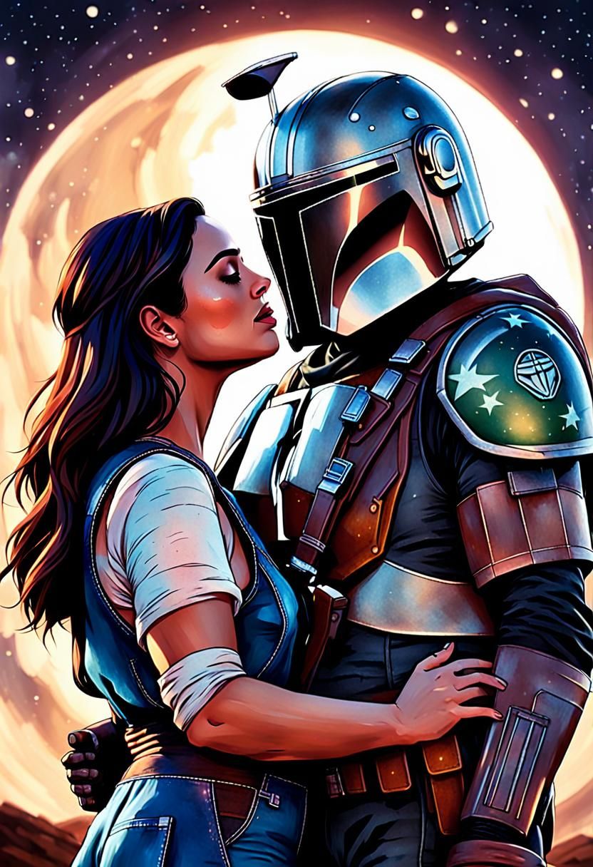 Mandalorian and Mechanic Embrace: Sci-Fi Romance
