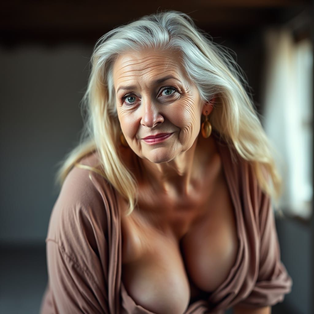 Attractive Woman in Sensual Studio Portrait