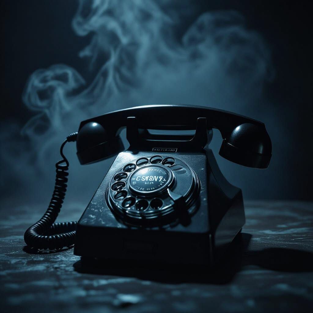 Creepy Phone Rings in Dark Room with Ghostly Mist