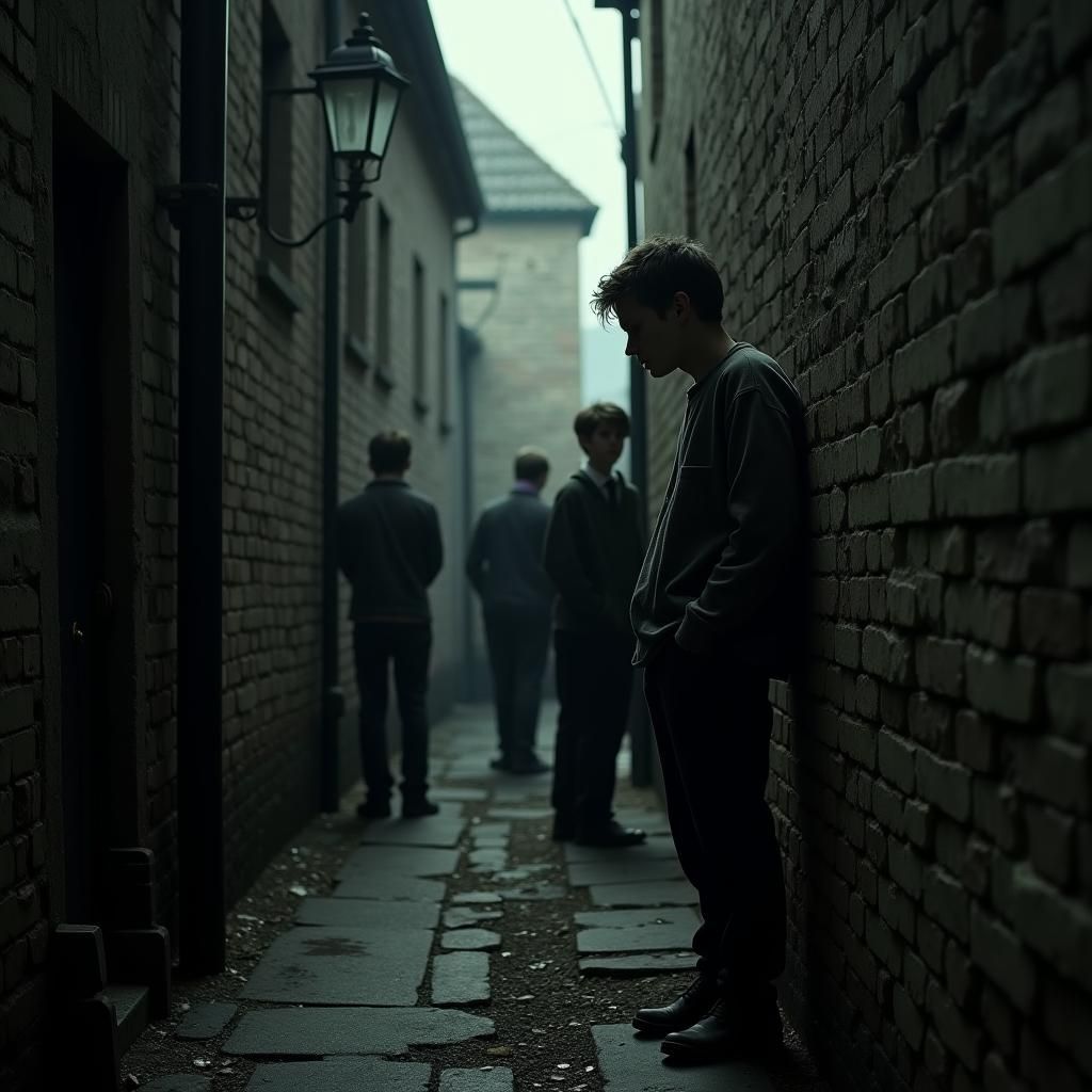 Sinister Vampiric Teens Lurking in a Dark Alley