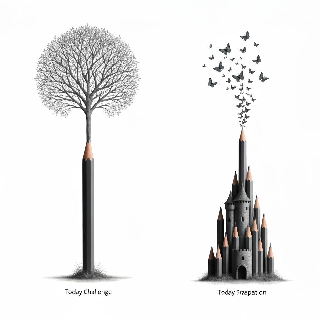 Pencils Transform into Living Art and Nature