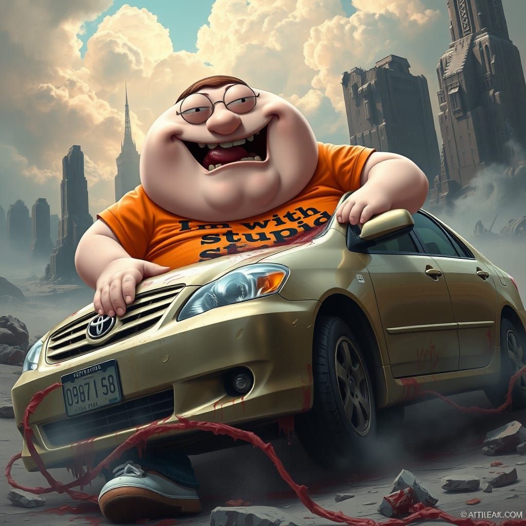Peter Griffin Devours a Toyota Corolla in a Surreal Dreamsca...