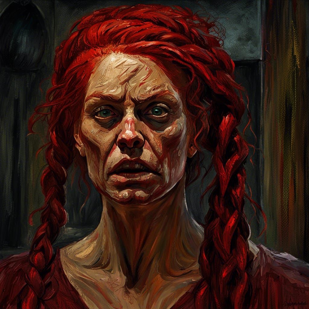 Disturbing Gothic Portrait of a Cannibalistic Irish Woman