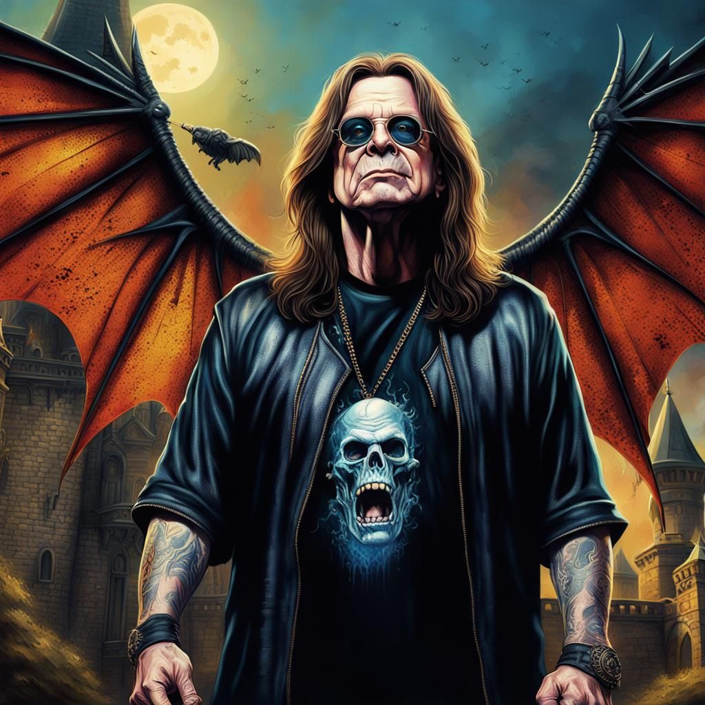 Rockstar with Bat Wings and Castle