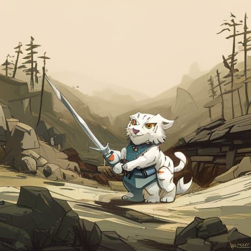 White Tiger Samurai Portrait in Forest