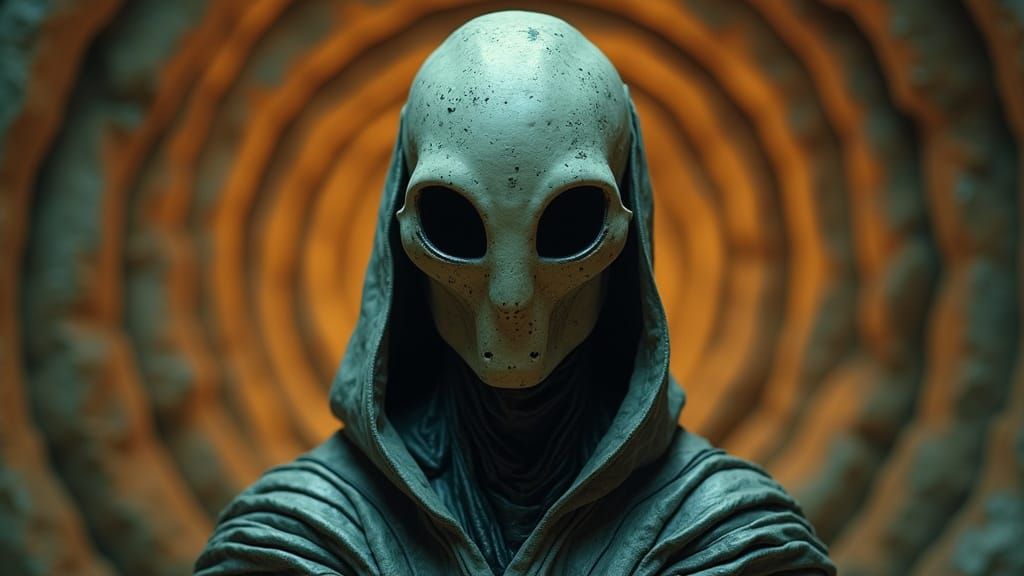 Vibrant Alien Armor in Cosmic Miro Style