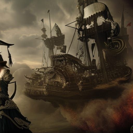 Epic Pirate Queen in a Dramatic Digital Painting