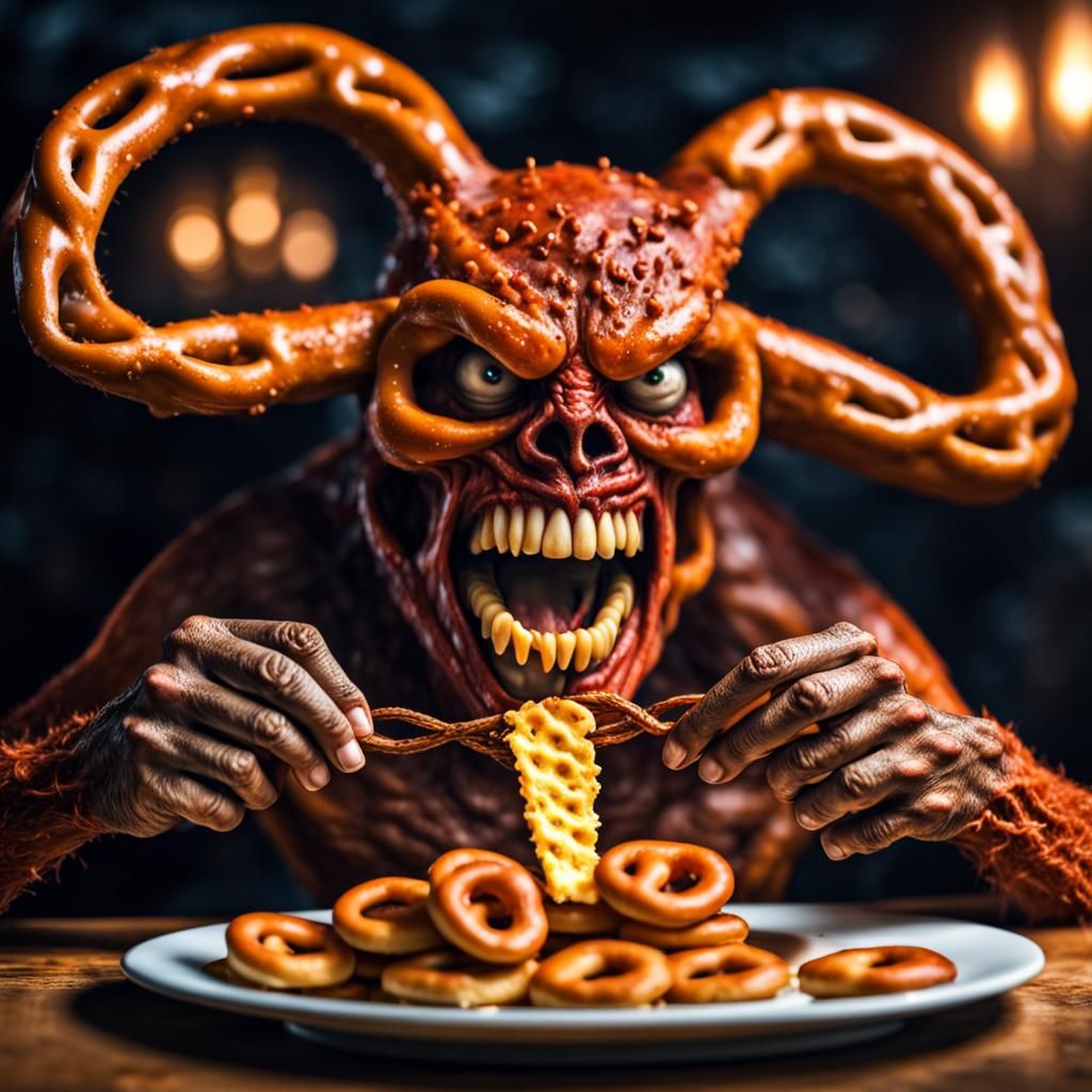 Pretzel Cheese Demon's Salty Feast in Hell