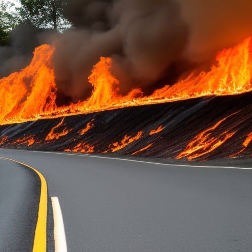 Inferno Road: A Fiery Landscape