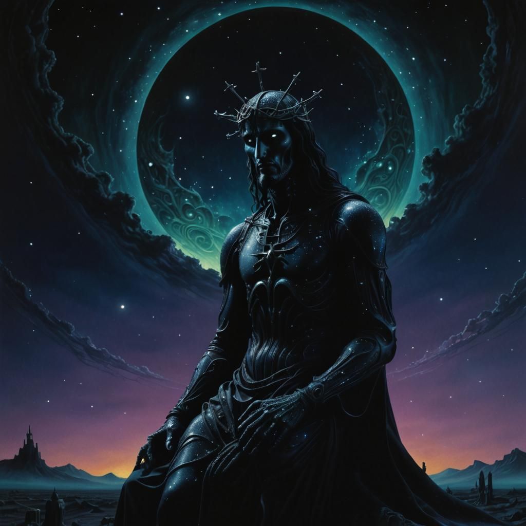 Gothic Surreal Christ Deva in Biomechanical Style