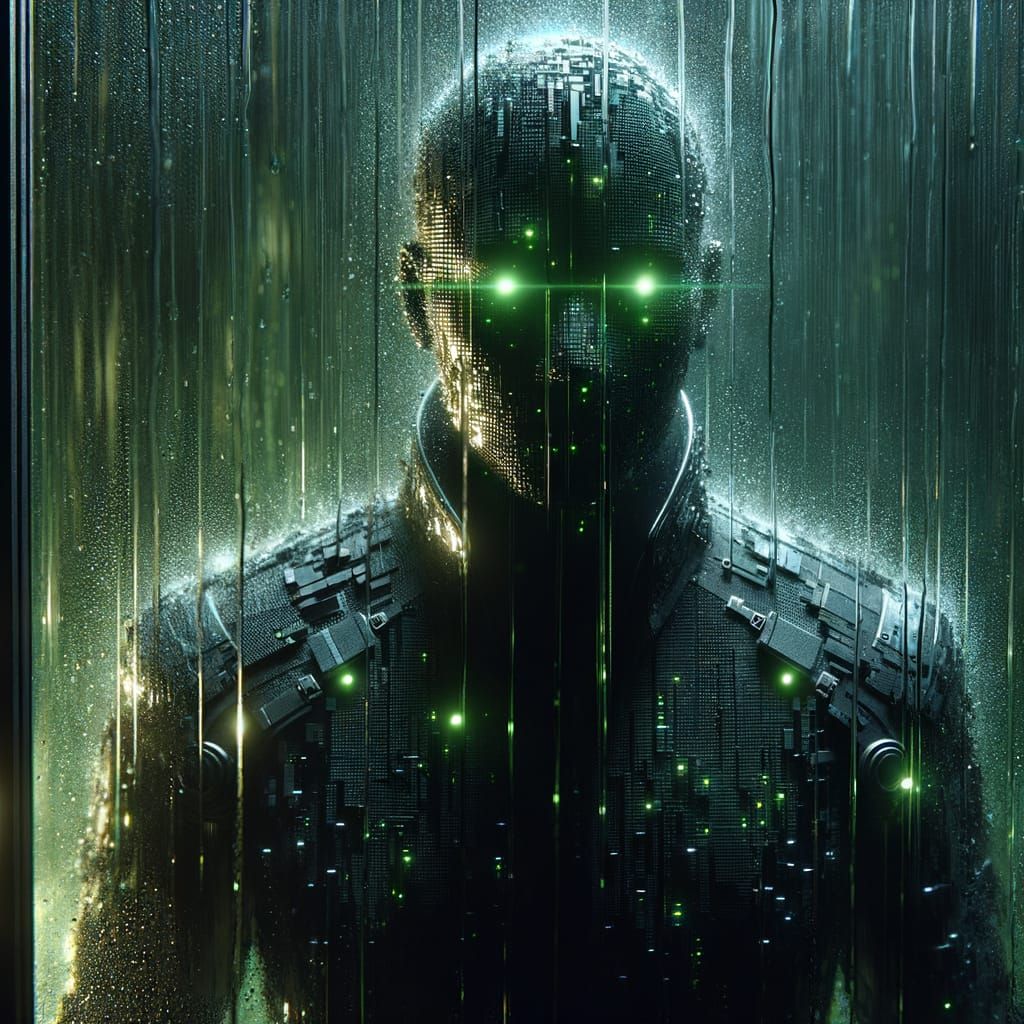 Techno Avatar Emerges from the Shadows in Cyberpunk Style