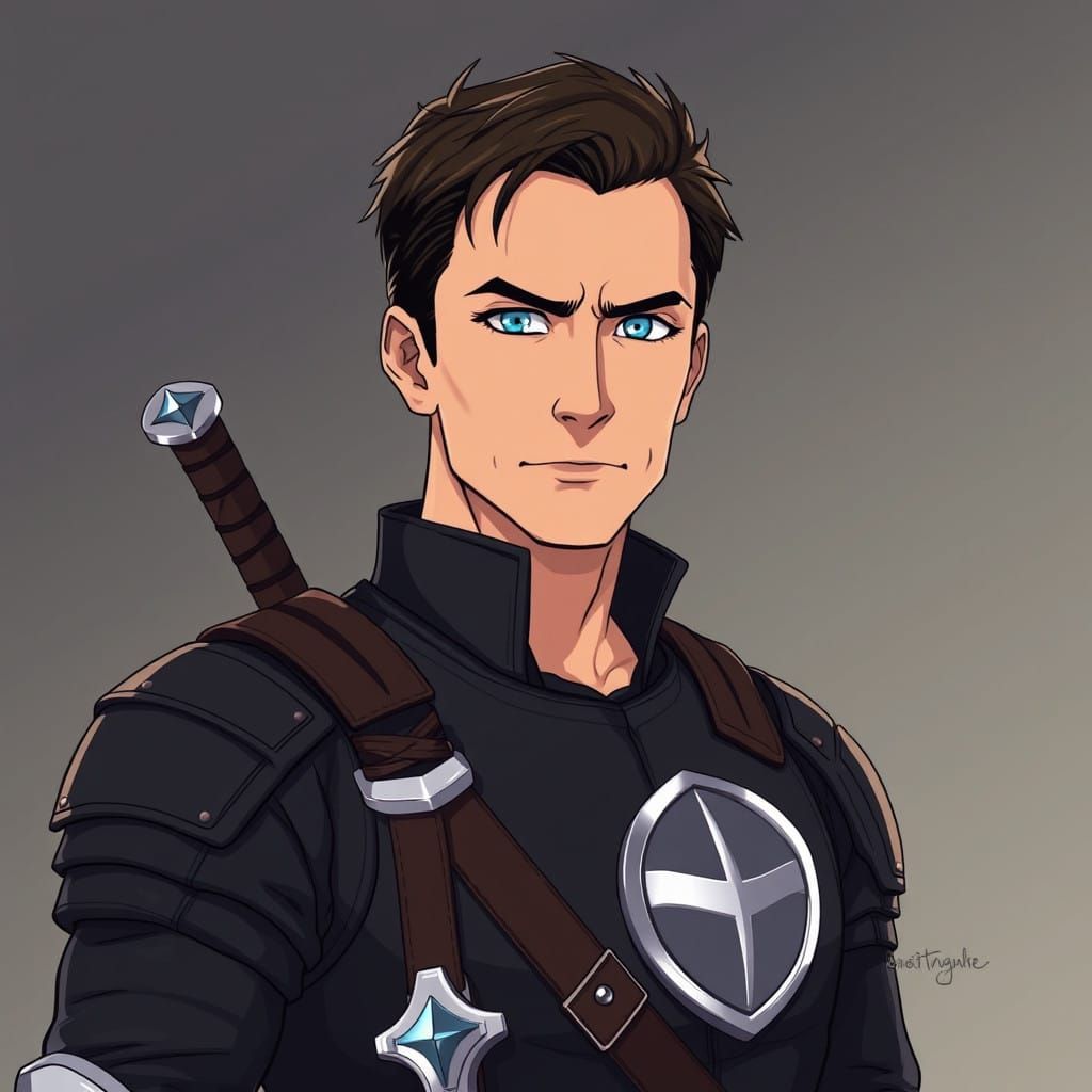 Agent Phil Coulson in Dark Leather Armor, Manga Style