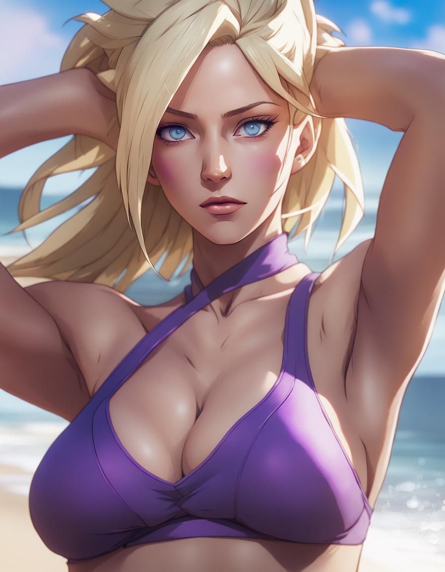 Ino Yamanaka at the beach