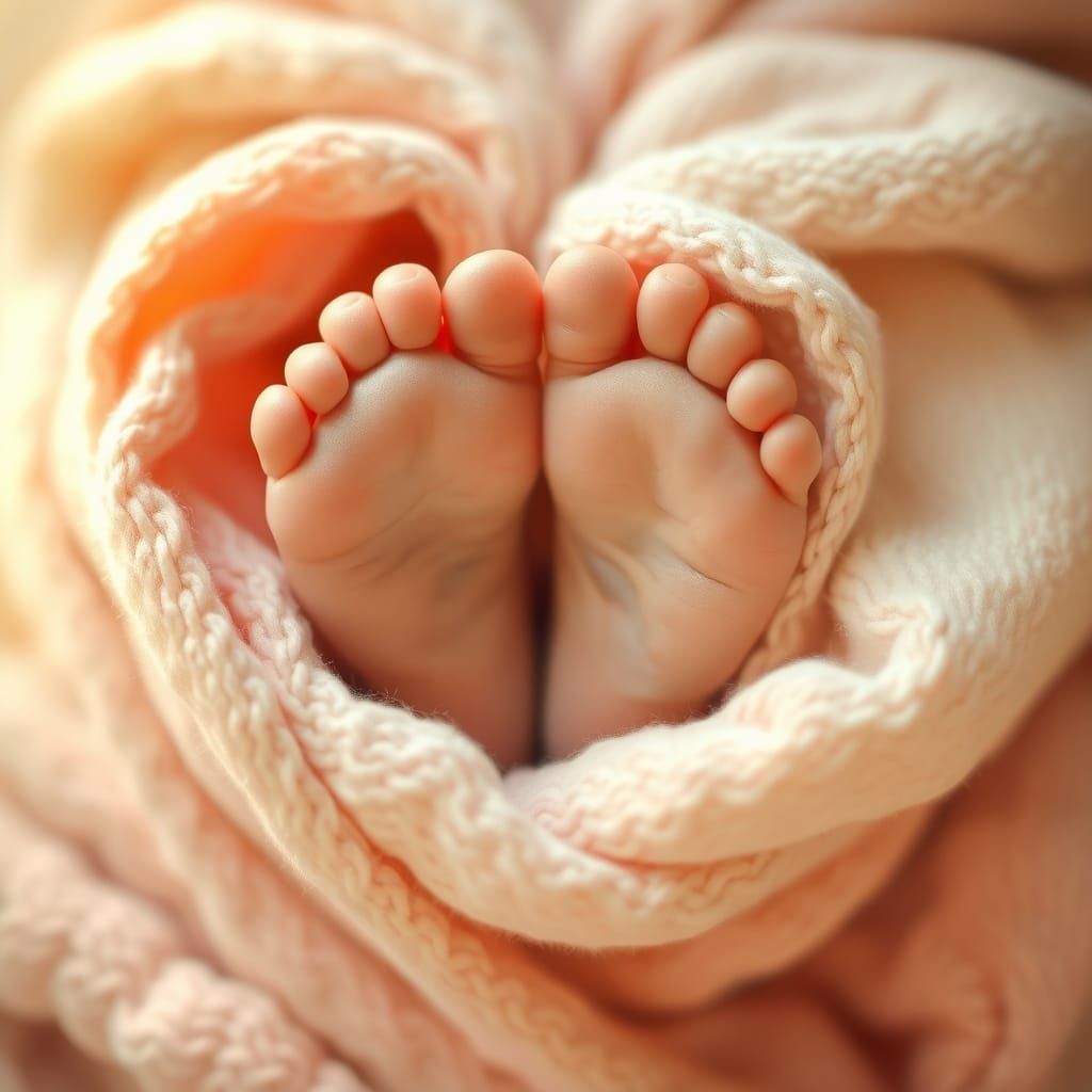 Baby feet in the shape of heart