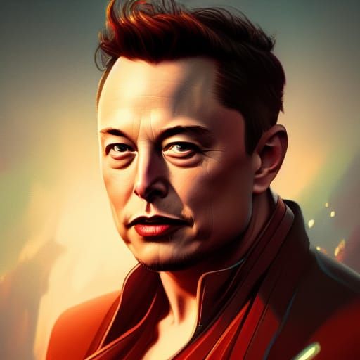 Elon Musk as God: Hyperdetailed Portrait