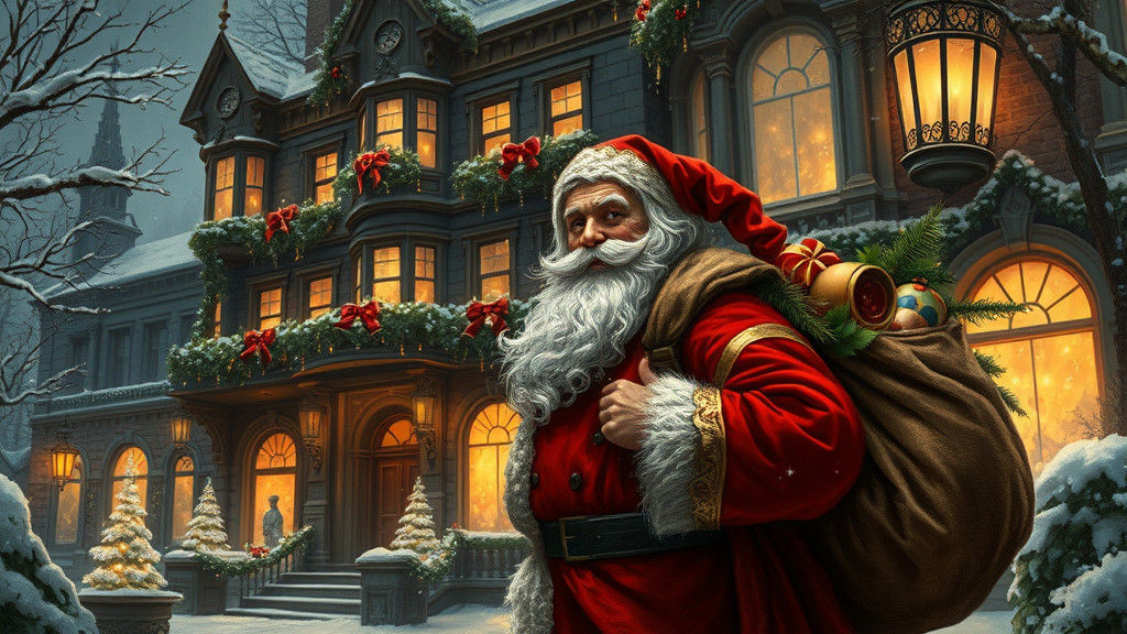 Victorian Christmas Scene in Gothic Style