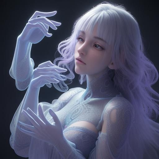 Ethereal Fractal Landscape in Ultra Fluor Colors